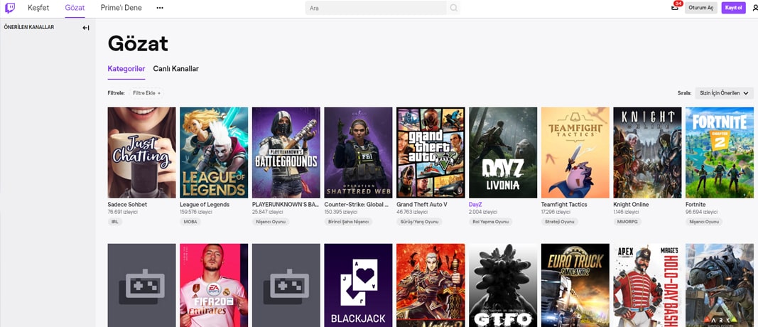 Twitch Üyelik
