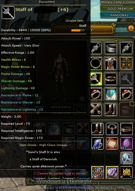 Knight Online Pandora 6 quest 106 Jr Wini 70 70 Mp mage.