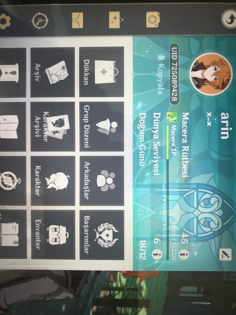 Genshin Ar 45 5 tane 5 yıldızlı kaliteli hesap