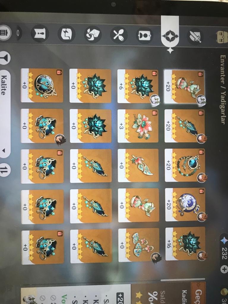 Genshin Ar 45 5 tane 5 yıldızlı kaliteli hesap