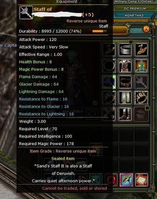 83/10 8 QUEST STAFF 7 QUEST KALKAN 100 DEF GOLD STARLI FUL MAGE!