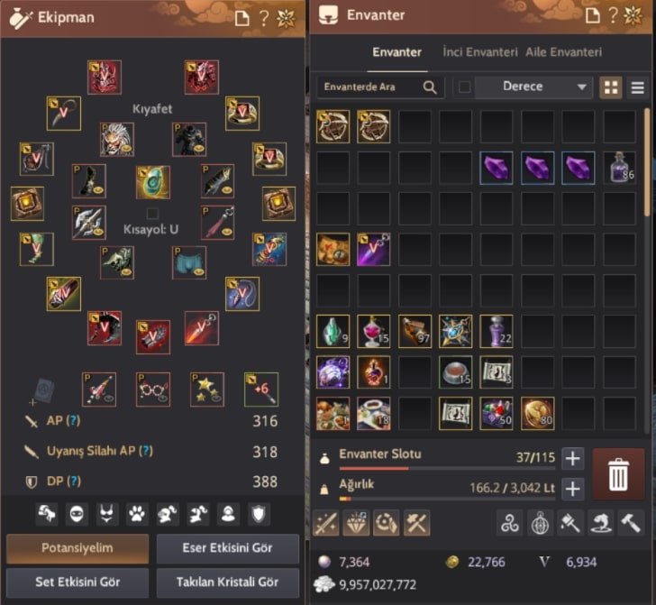 64 LvL zerker Pen çöküş 708 Gear Harita Karak Full P2W