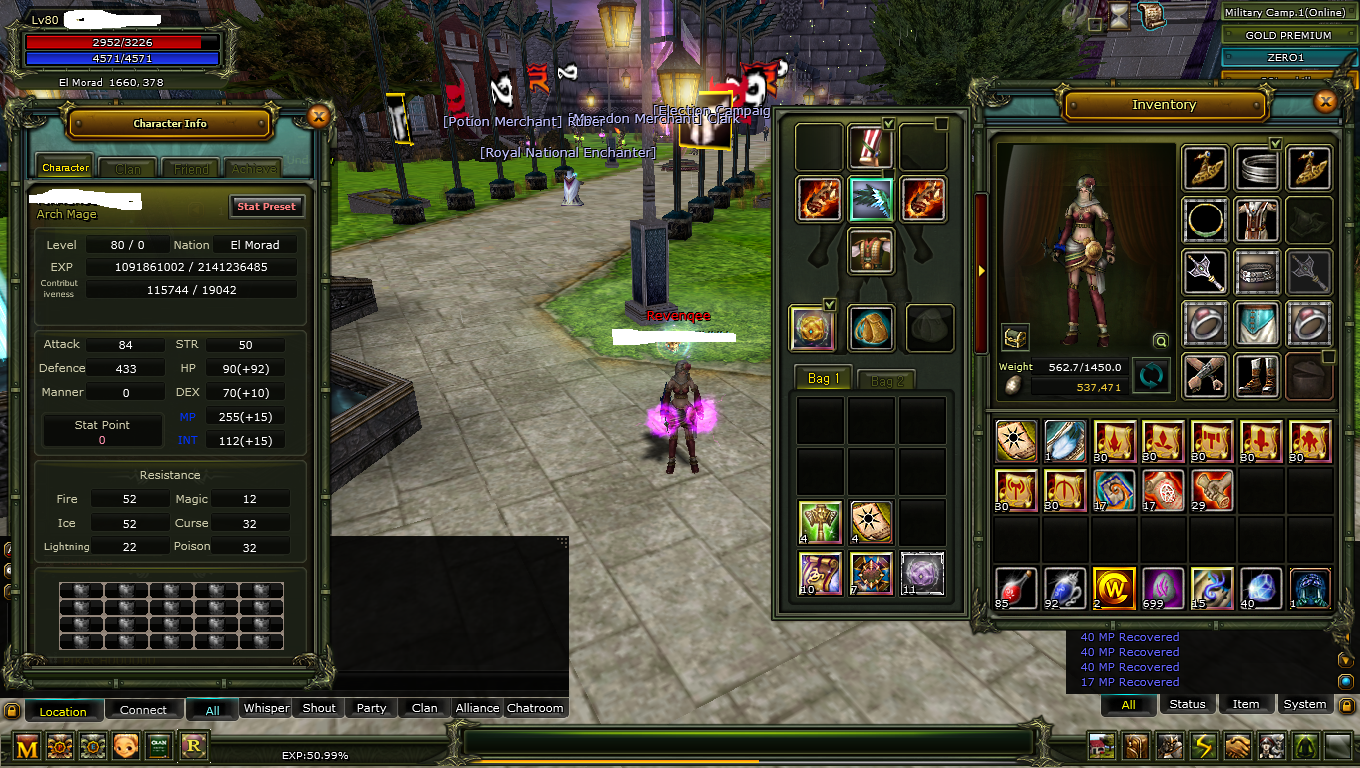Full pus 80 level human mage