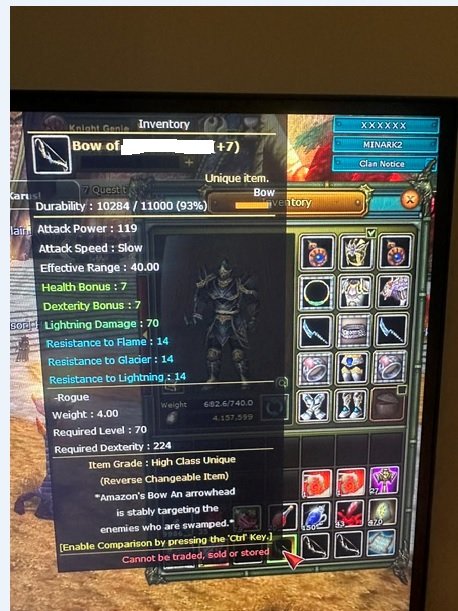 83 Lvl Asas 2x 7 Quest Dagger ve 3x 7 Quest Bowl ve 80 Warior 7 quest spear ve 7 3 parça quest parçası Bankası Dolu . 7 full mythril set