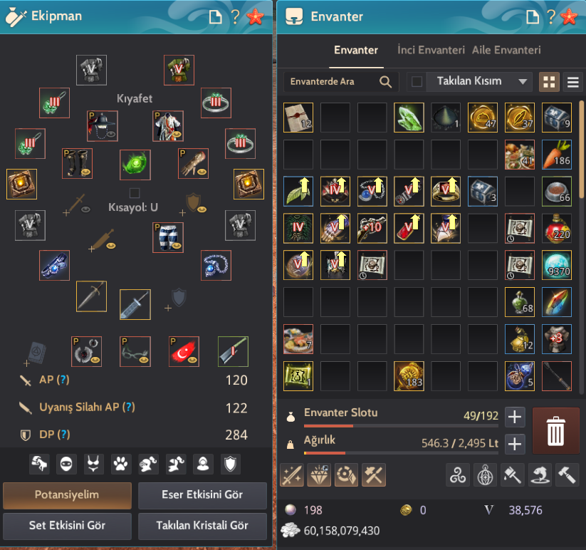 Bdo pen manos avcılık / 60b para / guru 38 avcılık / dolu hesap