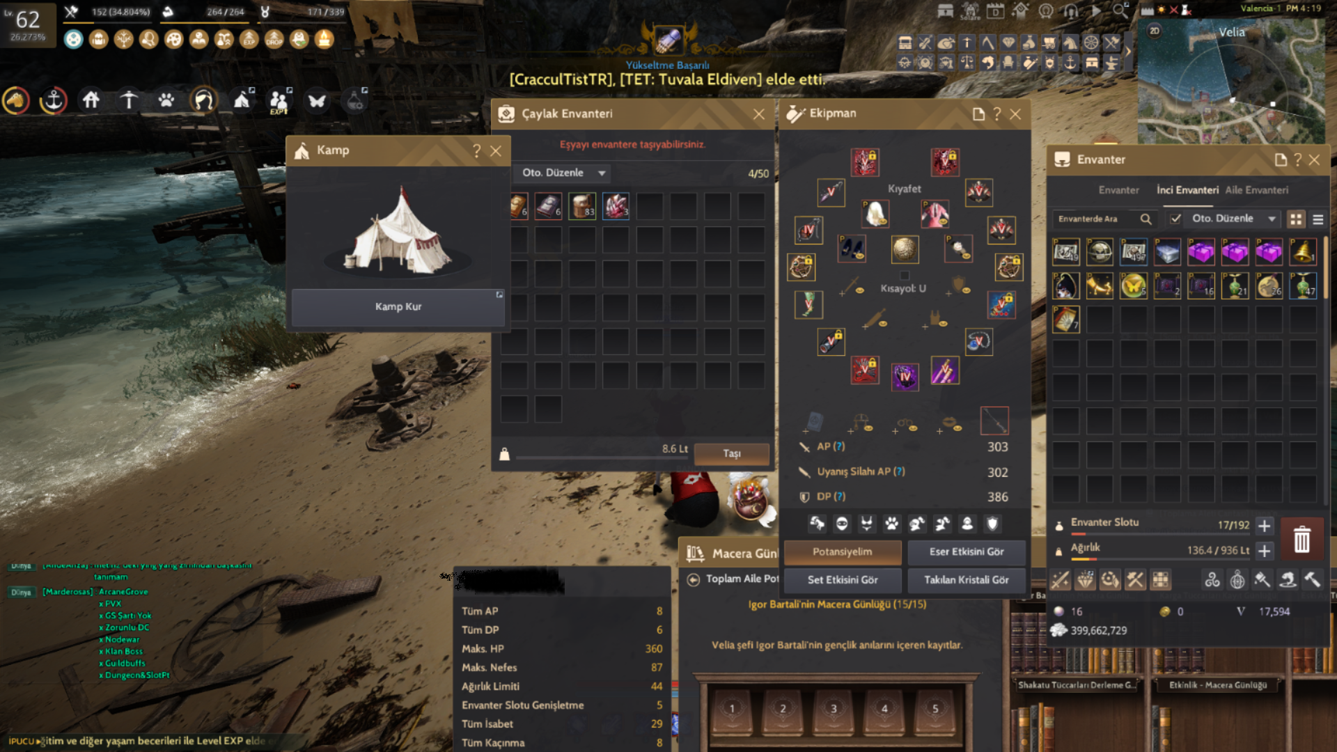 Potlu Black Desert Online Türkiye/MENA Bölgesi 62 LVL WOOSA PEN BSLİ FULL P