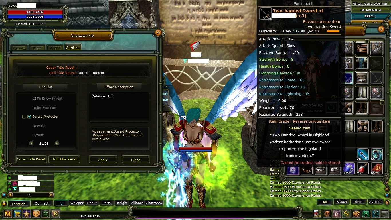 Knight Online Zero 83/7 8 QUEST MS 7 QUEST SHIELD