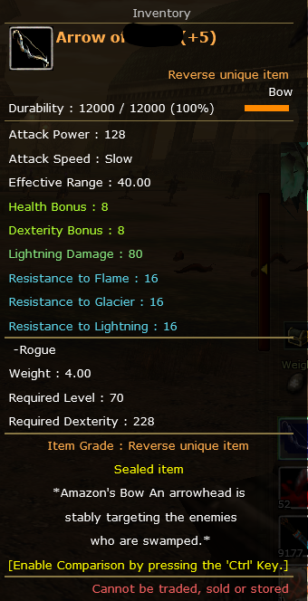 83/9 Rogue 8 Quest Bow / 7 Quest Bow