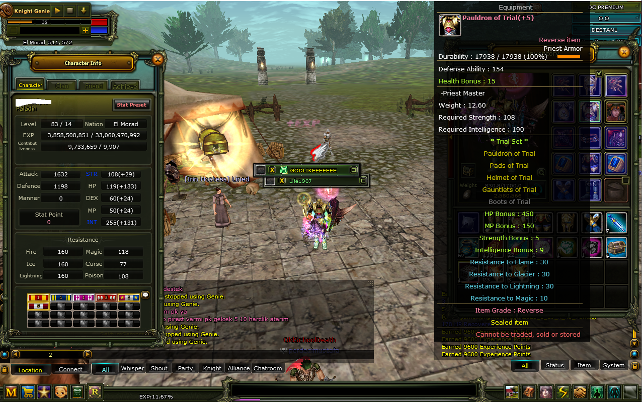 Priest Reb 14 % 11 9.7m NPli Nazili Tüm achieveler açık- 4 parça 8 trial HP Chitin Bot R12