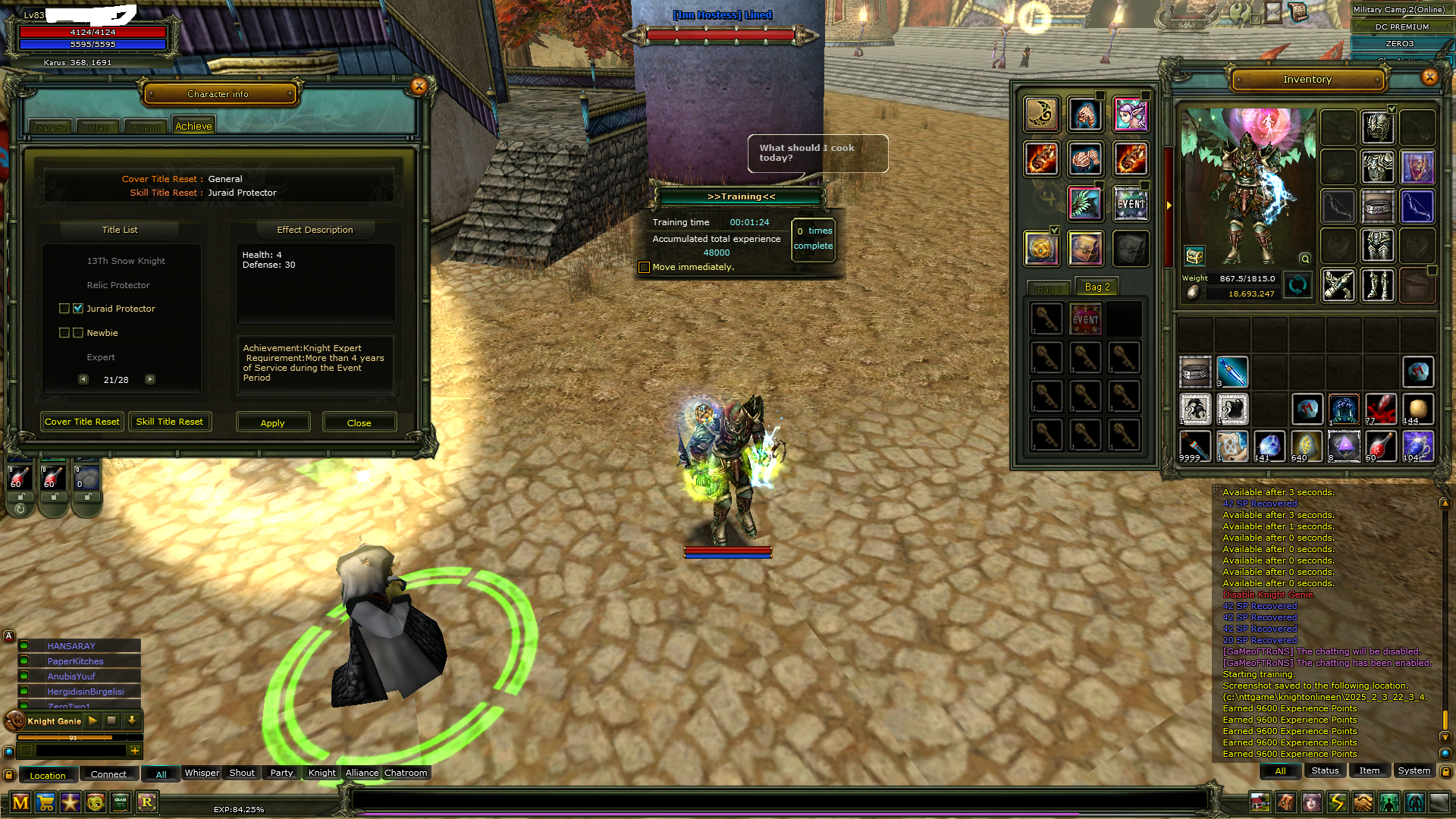 83/6-- 8 REB quest bow-yüzde 100 karus rogue 100 def