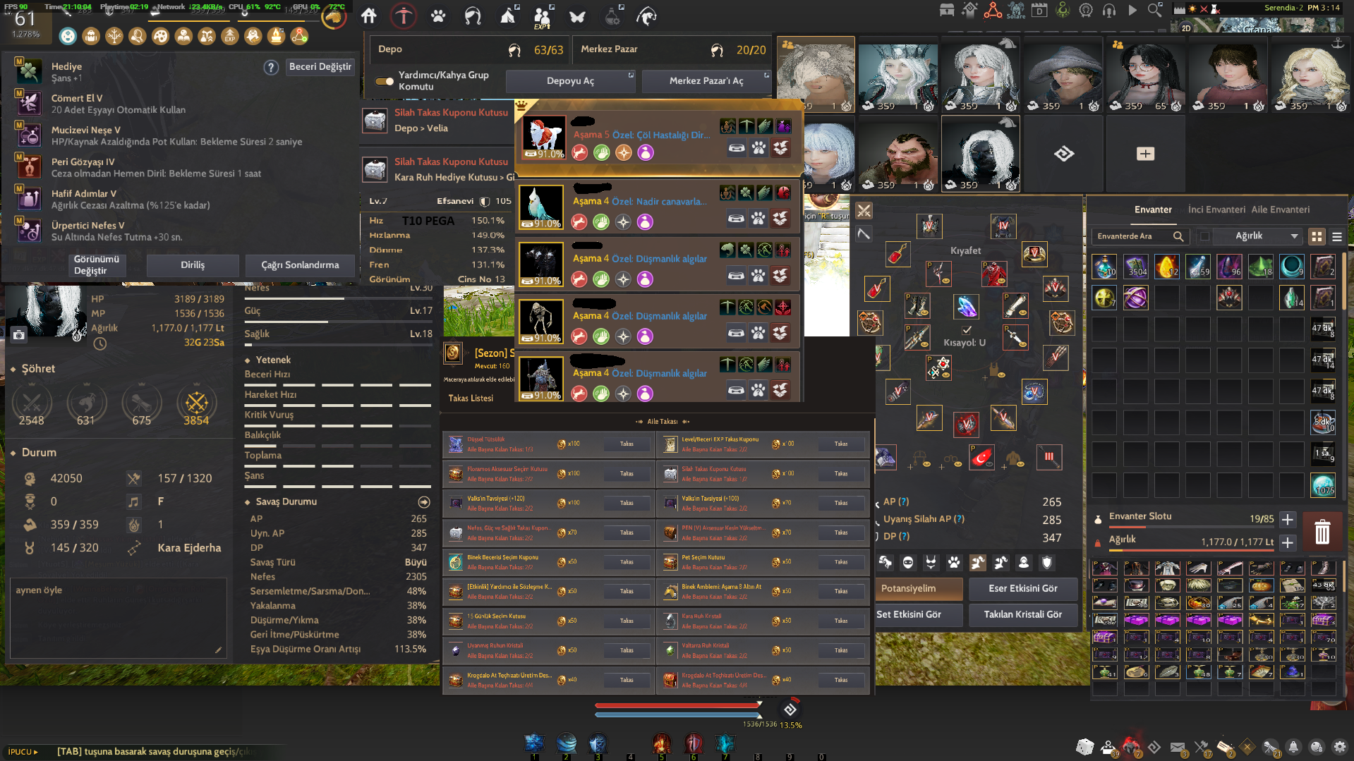 Black Desert Online Türkiye/MENA Bölgesi P2W DİBİNE KADAR YAPILI İNCİ