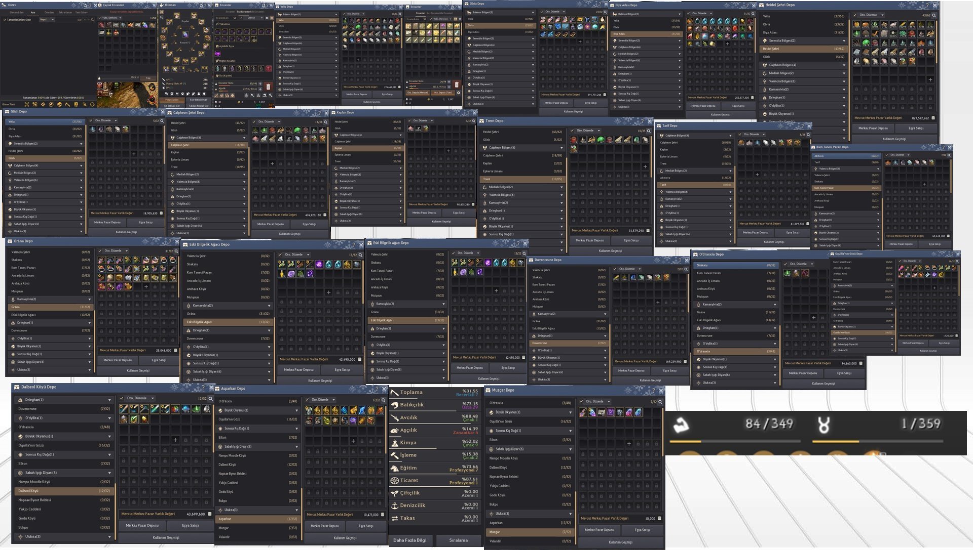 TEMİZ TEK OYUN MAİL BDO EU 5400 Quest 62 Guardian 61 Savaşçı 61 Vahşi 6B Nakit m.pazar taşlar
