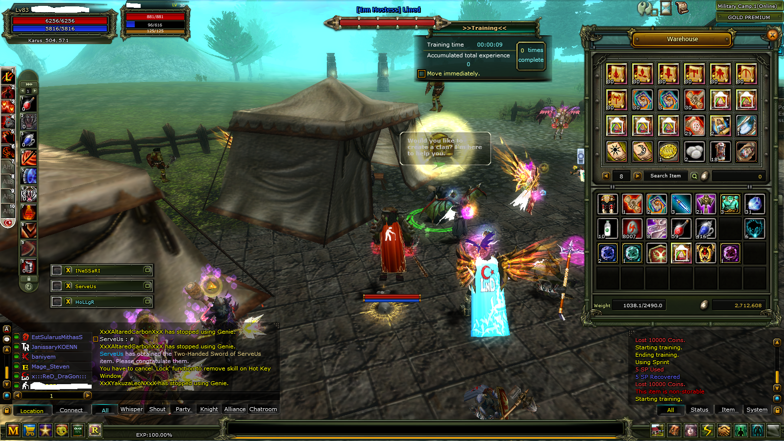 83 lvl % 100 warrior gold pre farma hazır