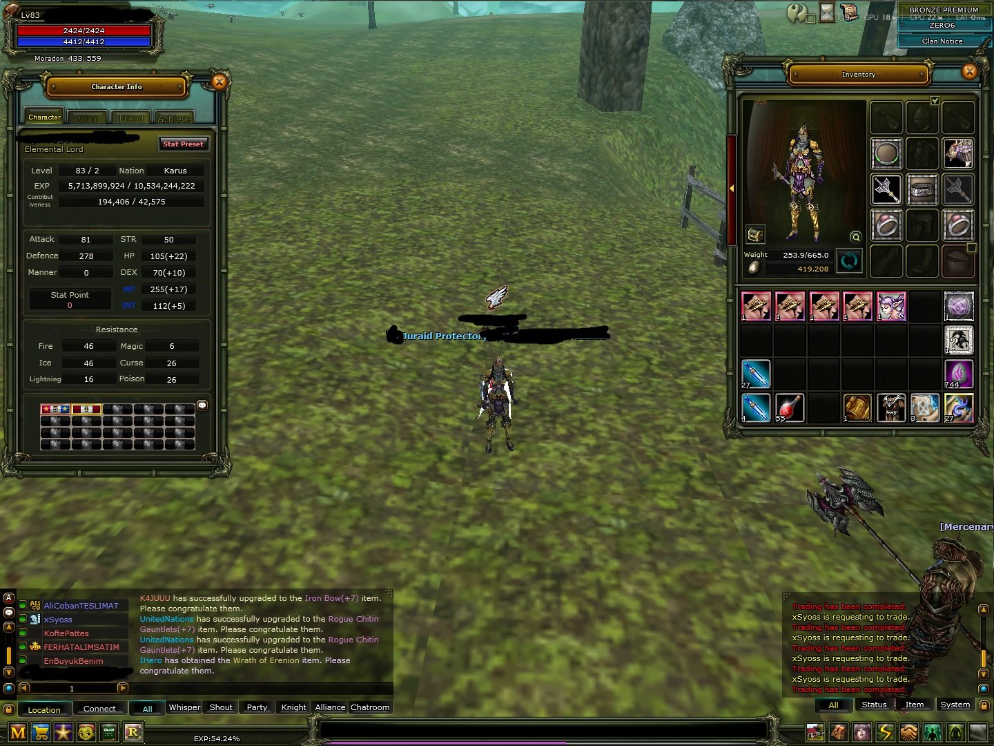 83/2 % 54 100def karus mage