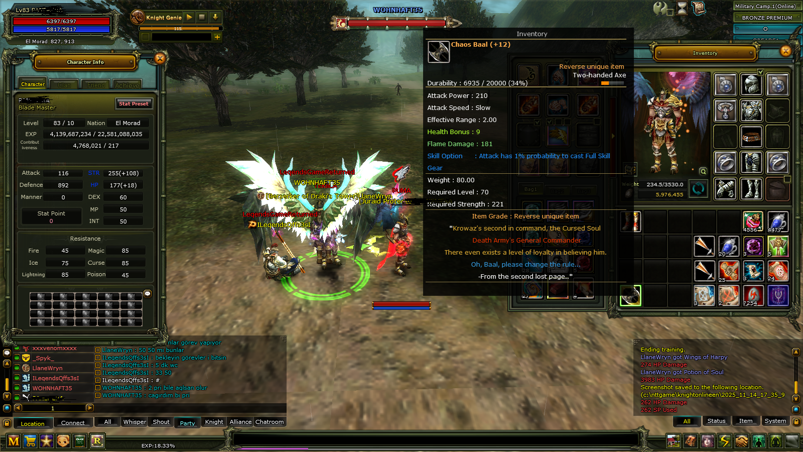 83/10 Warrior 1 Aylik hesap 1 bronz prenium 1 esn kod yuklendi ve mevcut alana riski 0