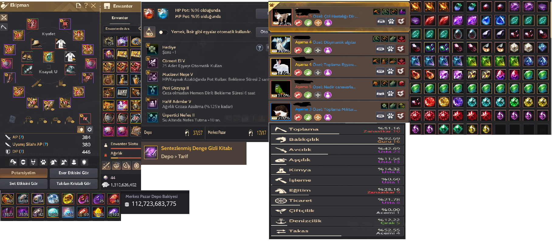 830GS Client 65 LVL % 72 Striker Sentez Mevcut