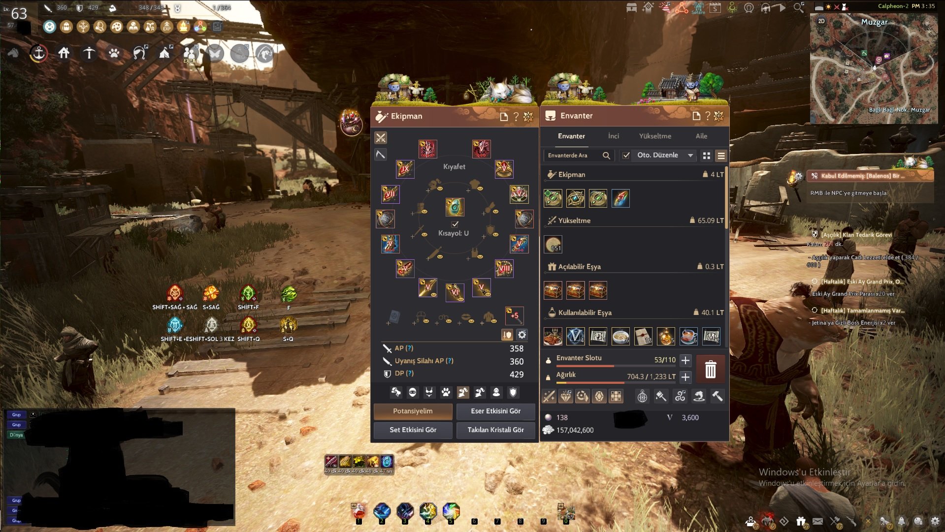 63 LVL HESAP 360 AP 429 DP GELİŞİME AÇIK EFSANE HESAP