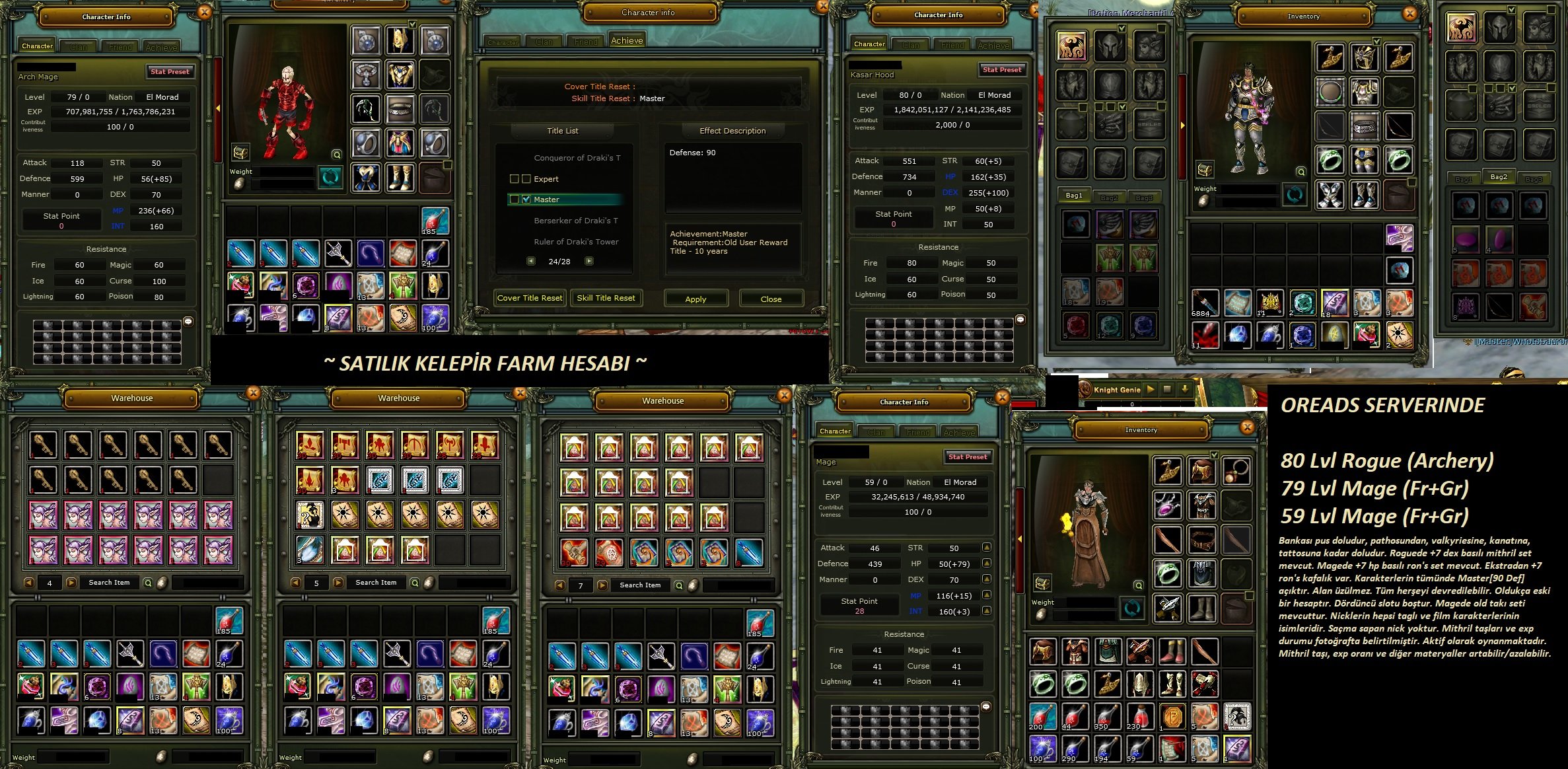 Oreadsta Farm Hesabı Mithril Setli