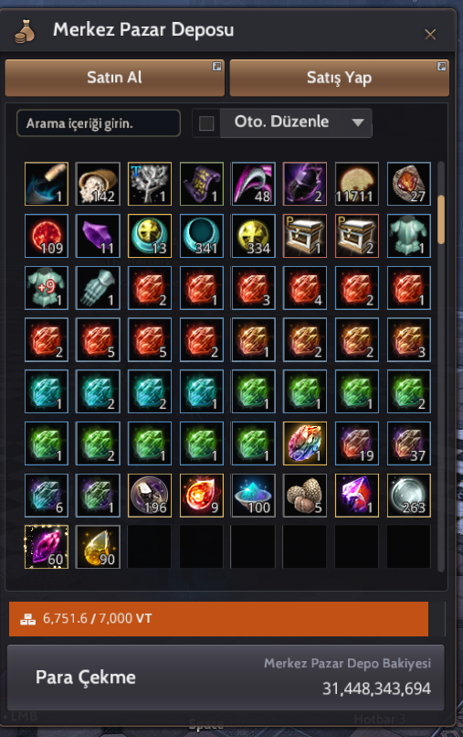 837 GS yüksek potansiyelli 65 level ana karakterli hesap