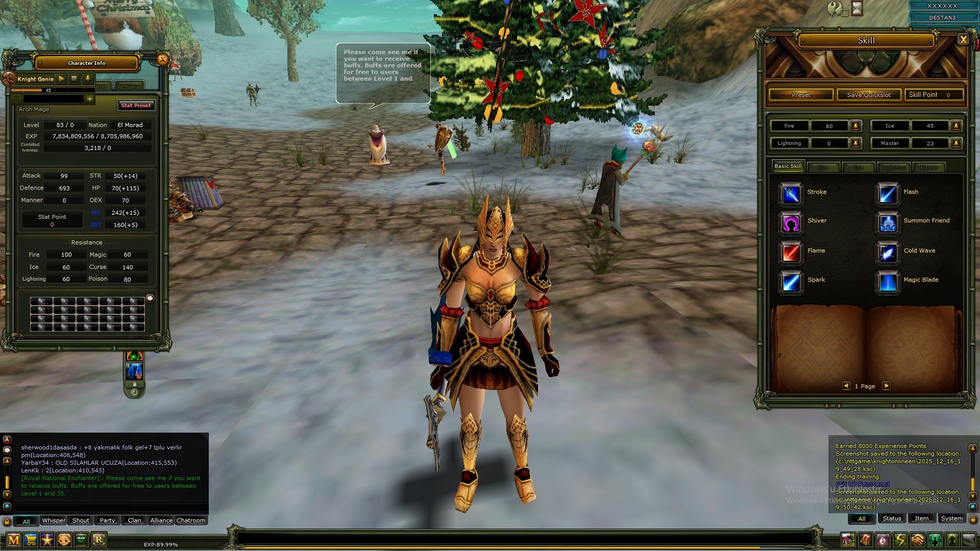 Destan 83 Level 7 hp Rons Setli- Gold Star- 437 adet Quest taslı -1 Aylık ful pus