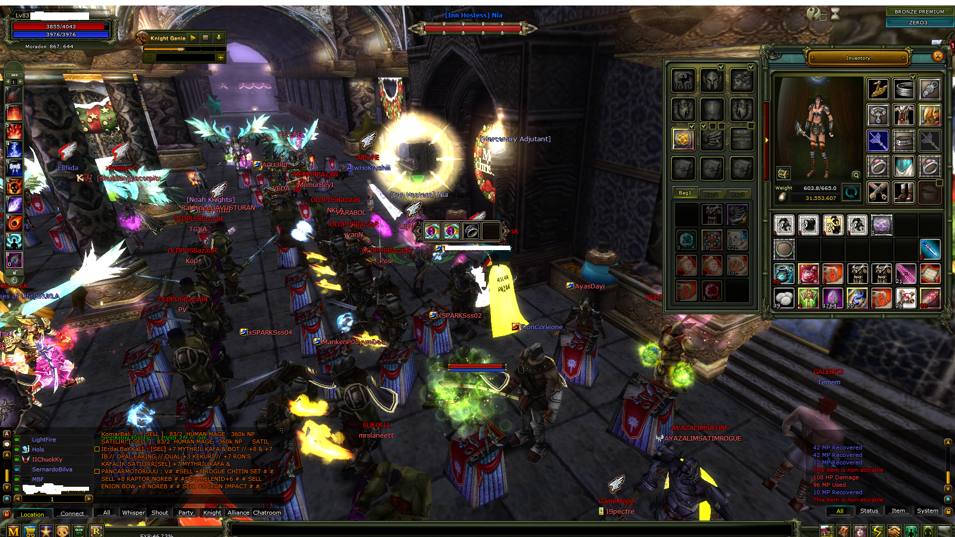 83/7 human mage 7 questli 2.9m npli 100 def ve 90 def mevcuttur.