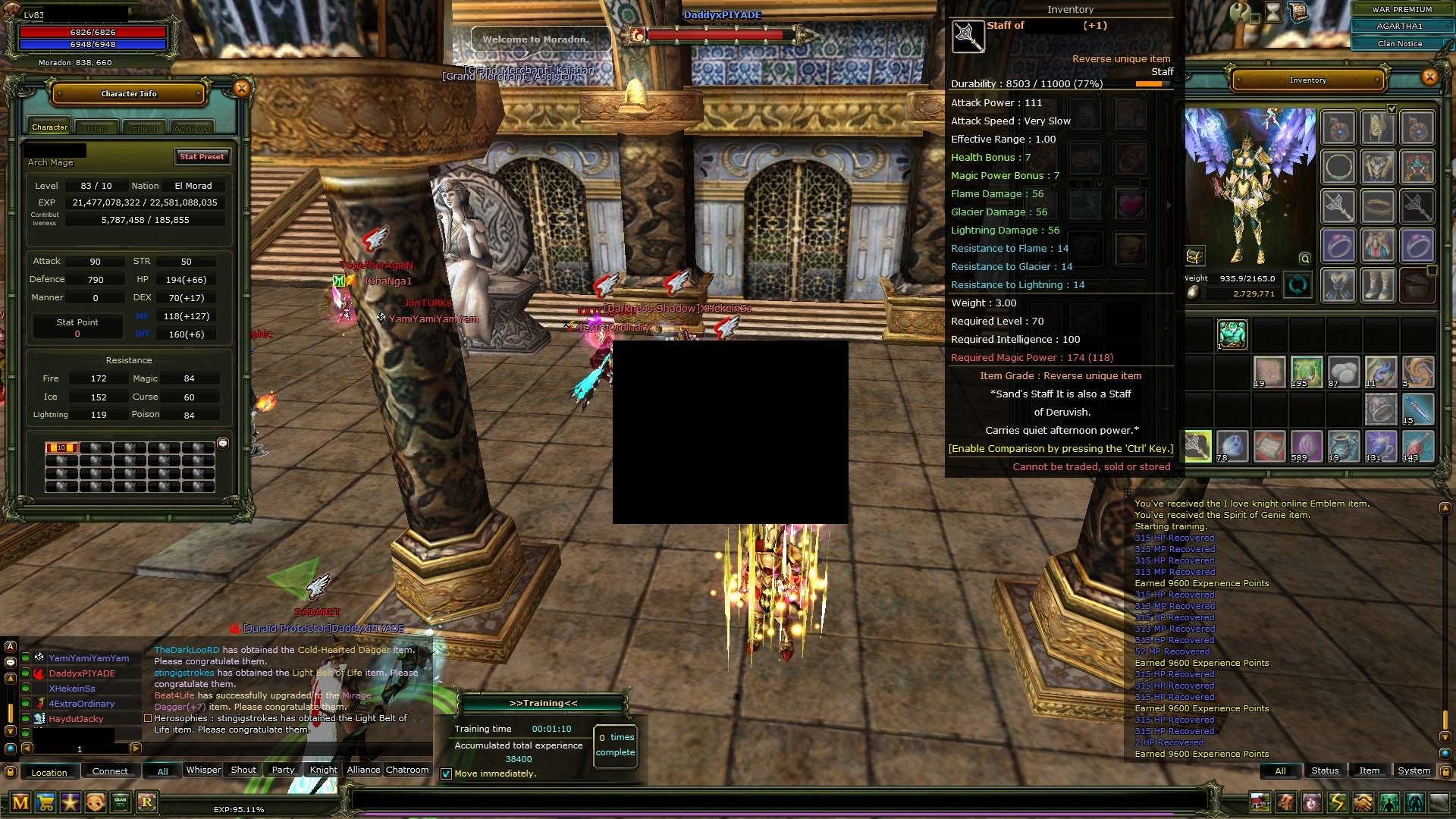 83/10 % 100 Human mage