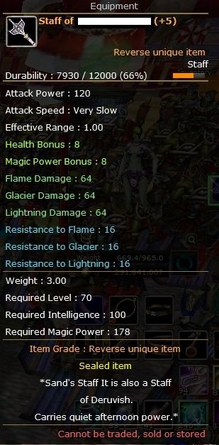 83/9 8 Quest Staff 100Def-10 MP % 77 EXP