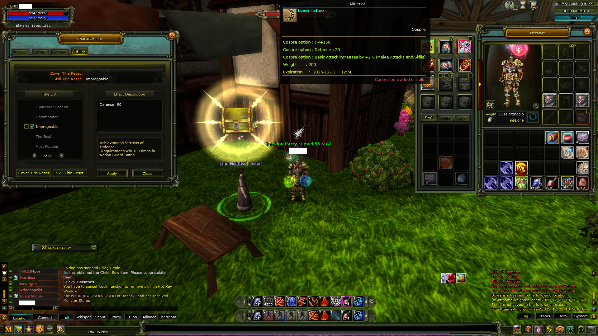 83/4 Warrior-83 Okçu-81 mp mage aynı hesapta