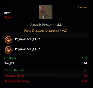 Aarvad red dragon Blazetail 8 2x pycs attck. % 2 rünlü