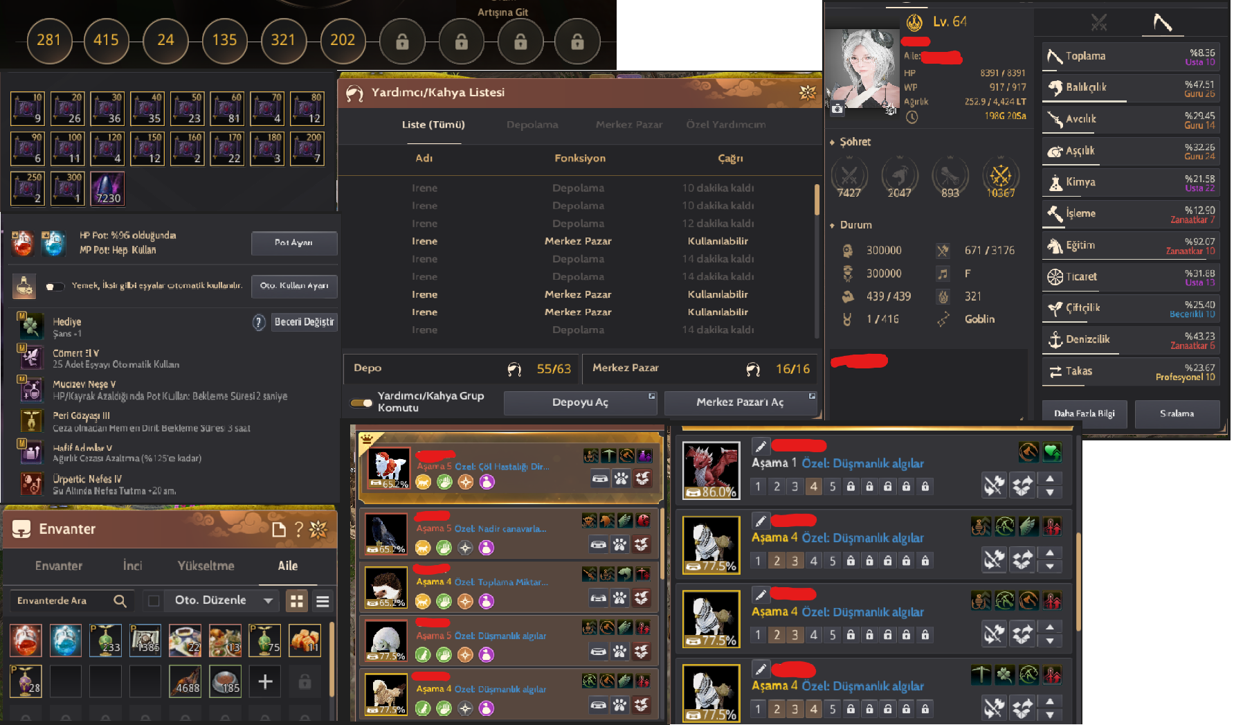 832 GS | IX MAIN Silah | PVP-PVE Hazır | 2400 life gear | Yüksek P2W