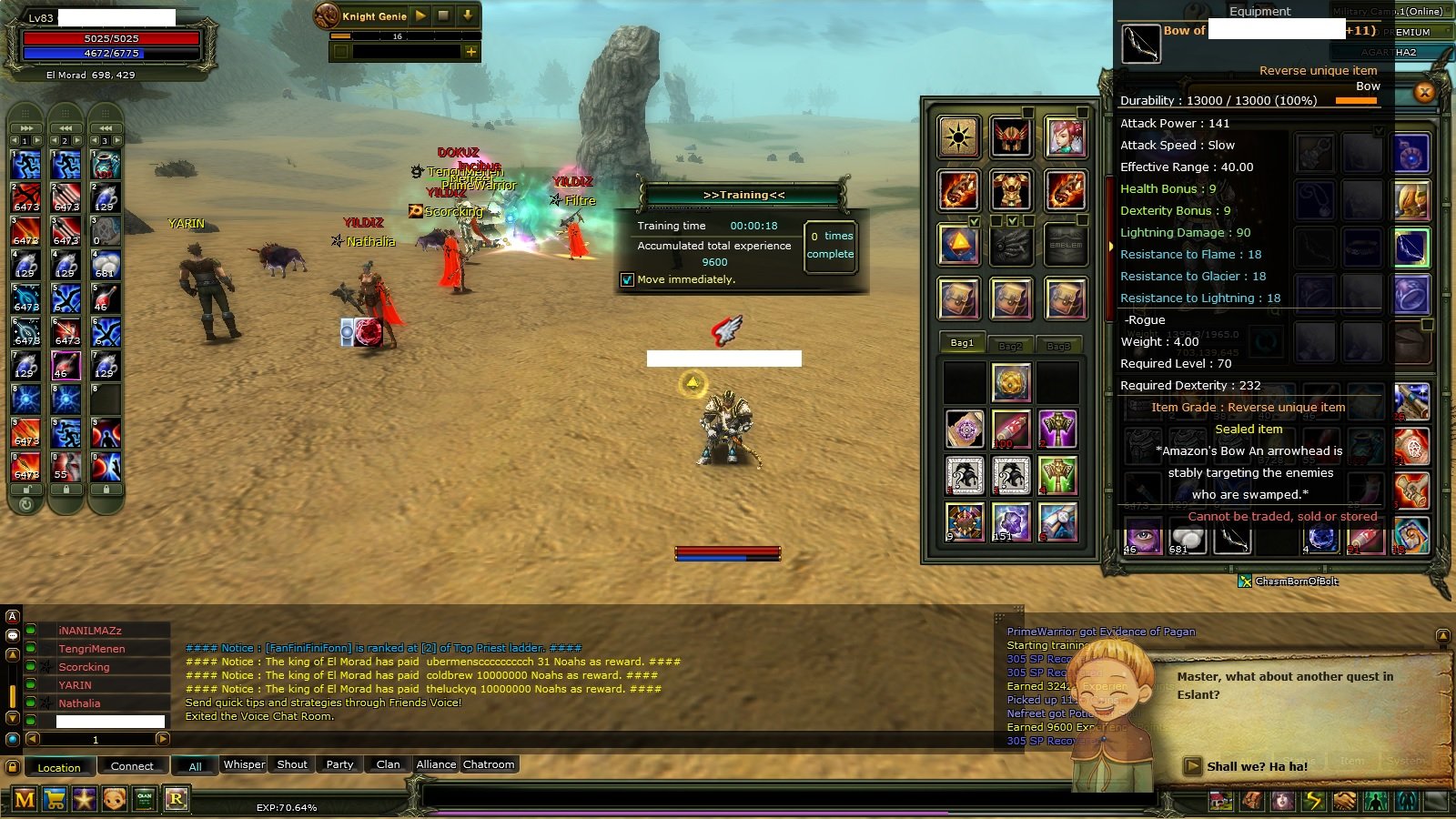 83/9 9 Quest Bow'lu Okçu