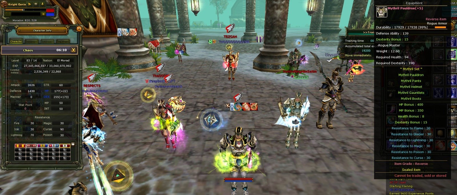 83 REB 14 % 82 HUMAN ROGUE 8 MYTHRİL SET 17 TILSIM 2.5 MİLYON NP