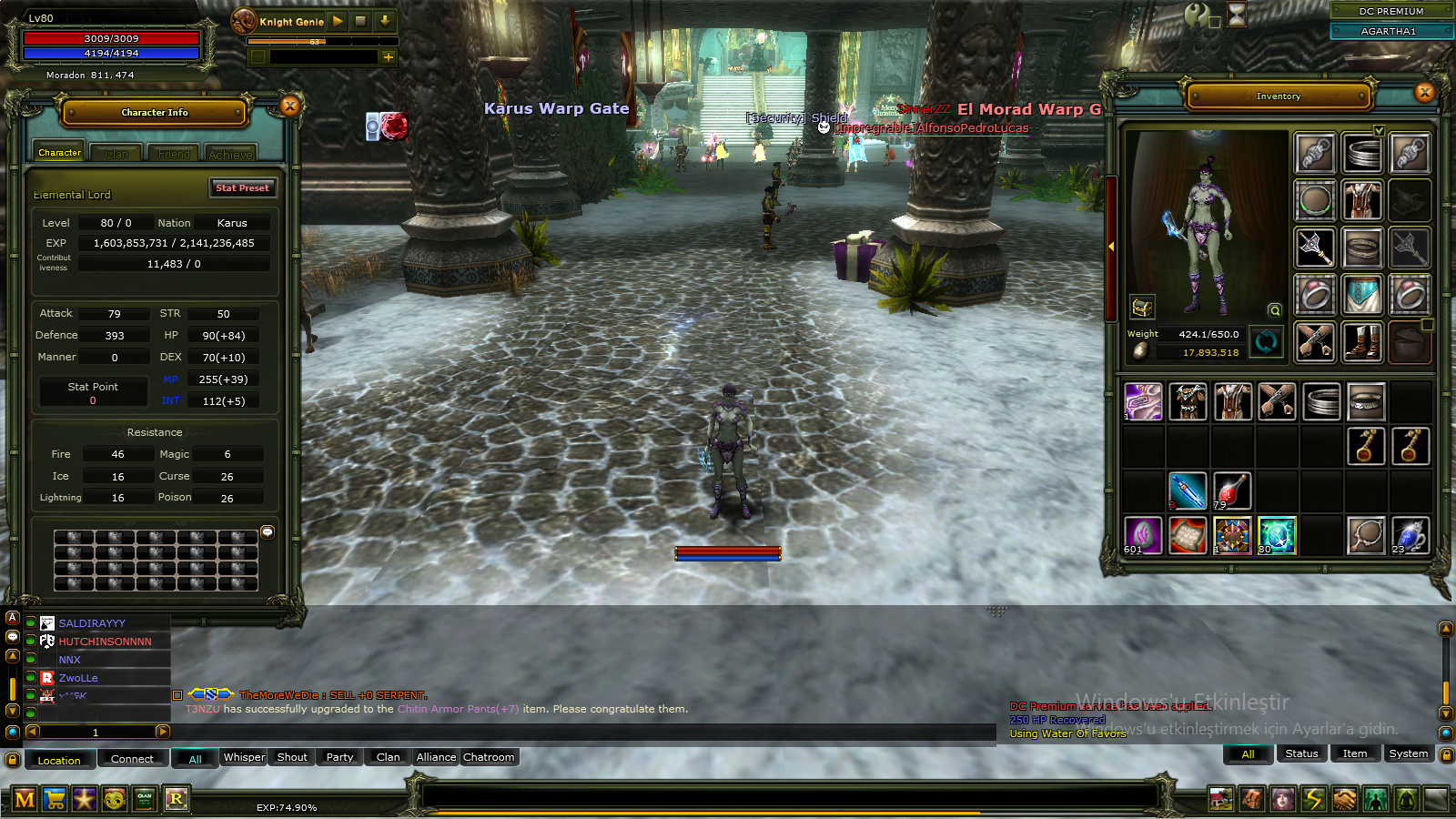 83/2 8 Quest Bow ve 6 Quest Fsli Okçu 90 Def , Yan charlar 80 Priest 7 Quest Kalkanlı