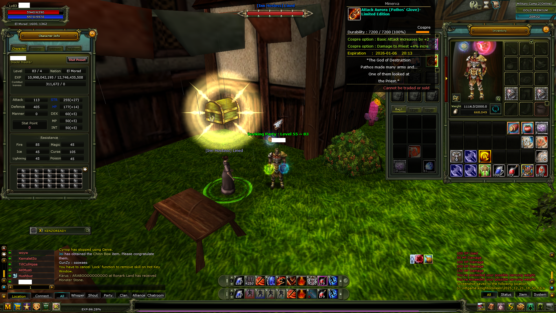 83/4 warıor ve 83 okçu 81 bp mage AÇIKLAMA OKUYUNUZ