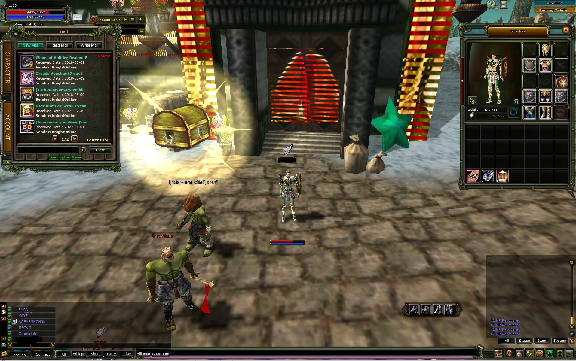 Minark 83/1 reb % 98 human priest - 100 def acık- 7 quest kalkan ve trial set hp