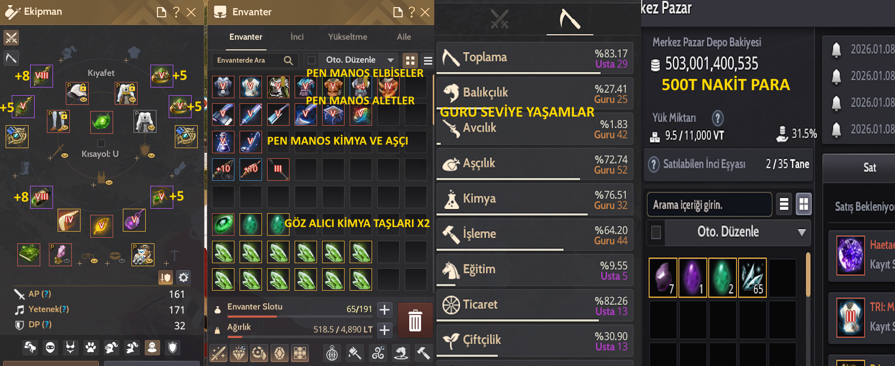 861 GS - 3K LİFE - 500T NAKİT PARA