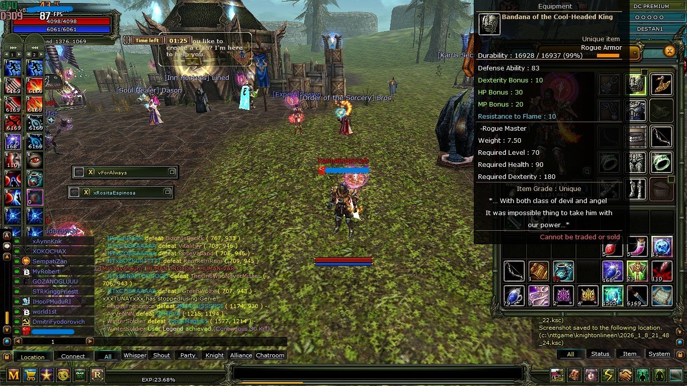 30 gün preli itemli 83 karus rogue trinası bankada