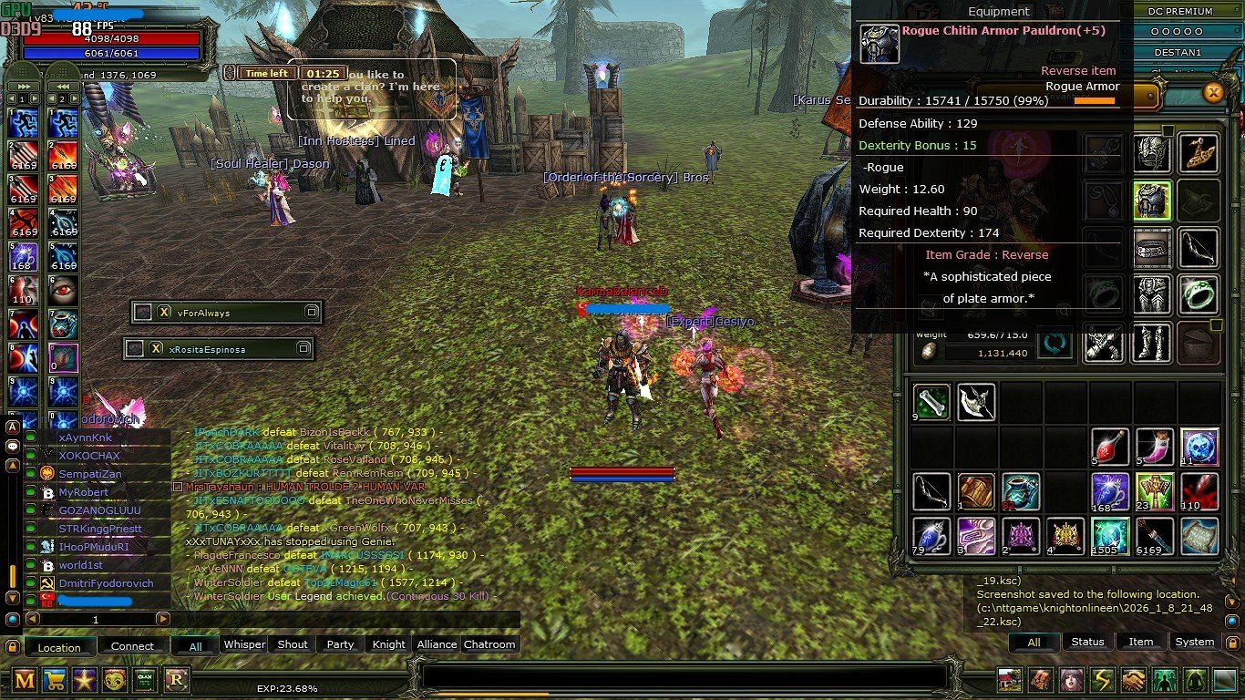 30 gün preli itemli 83 karus rogue trinası bankada