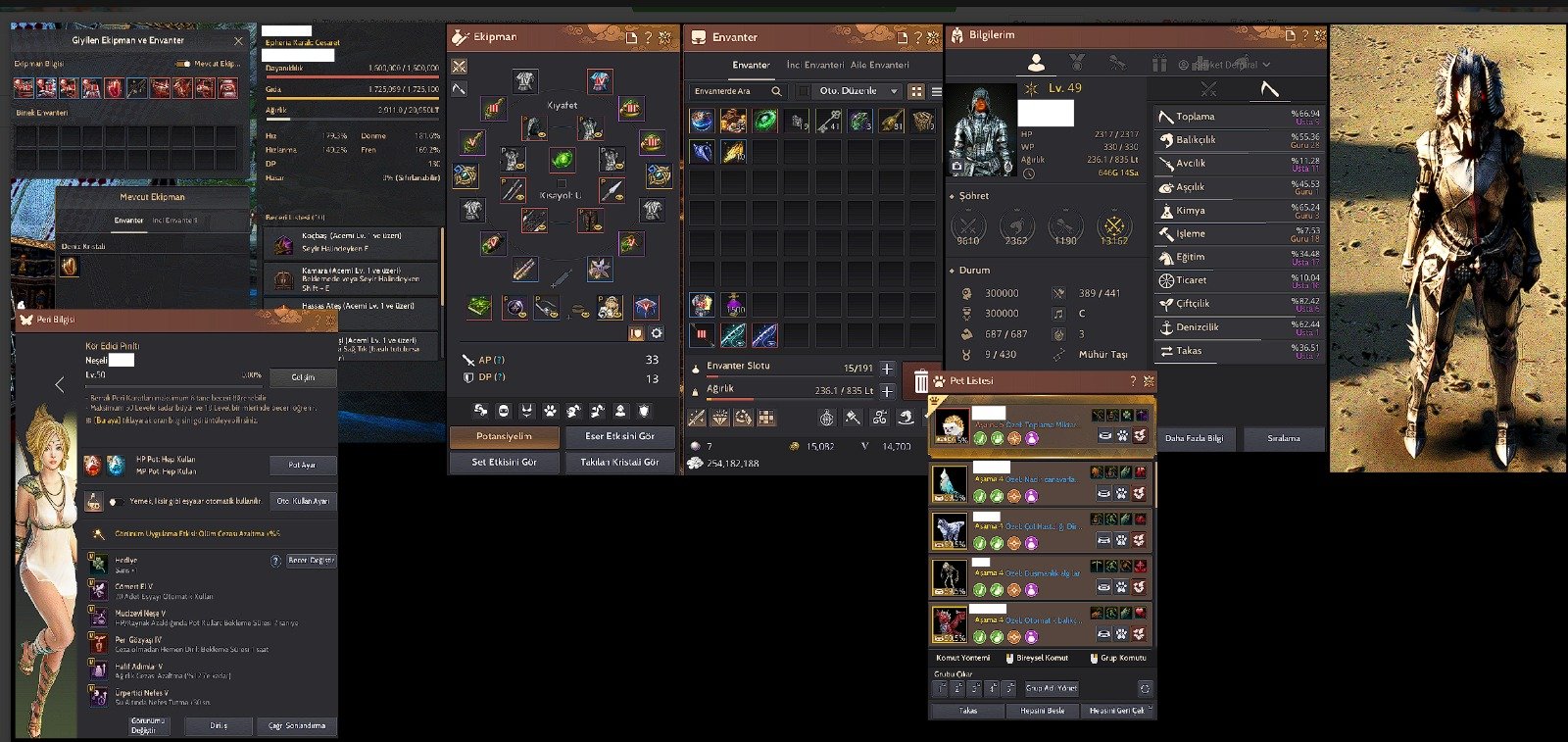 858 GS FULL P2W ELİT HESAP 395 AP 463 DP