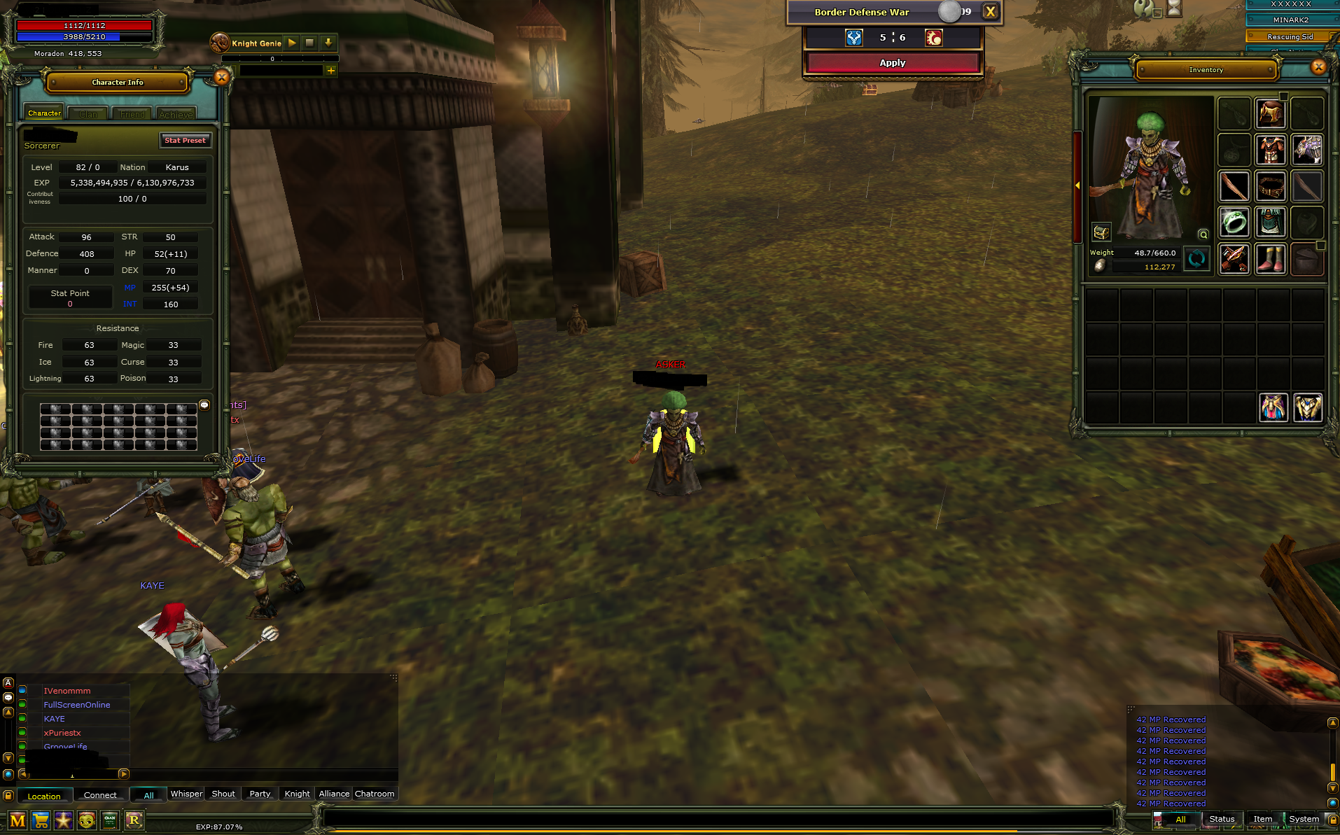 Minark 82 % 87 karus mage