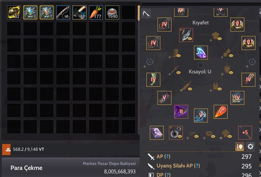 297 AP GUARDİAN 300DP ÇADIR YOK HP MP POTU YOK SADECE AP Sİ VAR