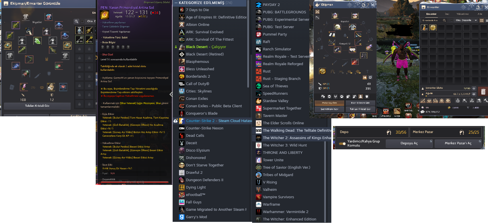 Güvenilir Steam Hesabı Bol p2winli bol ekstralı % 100 güvenilir.