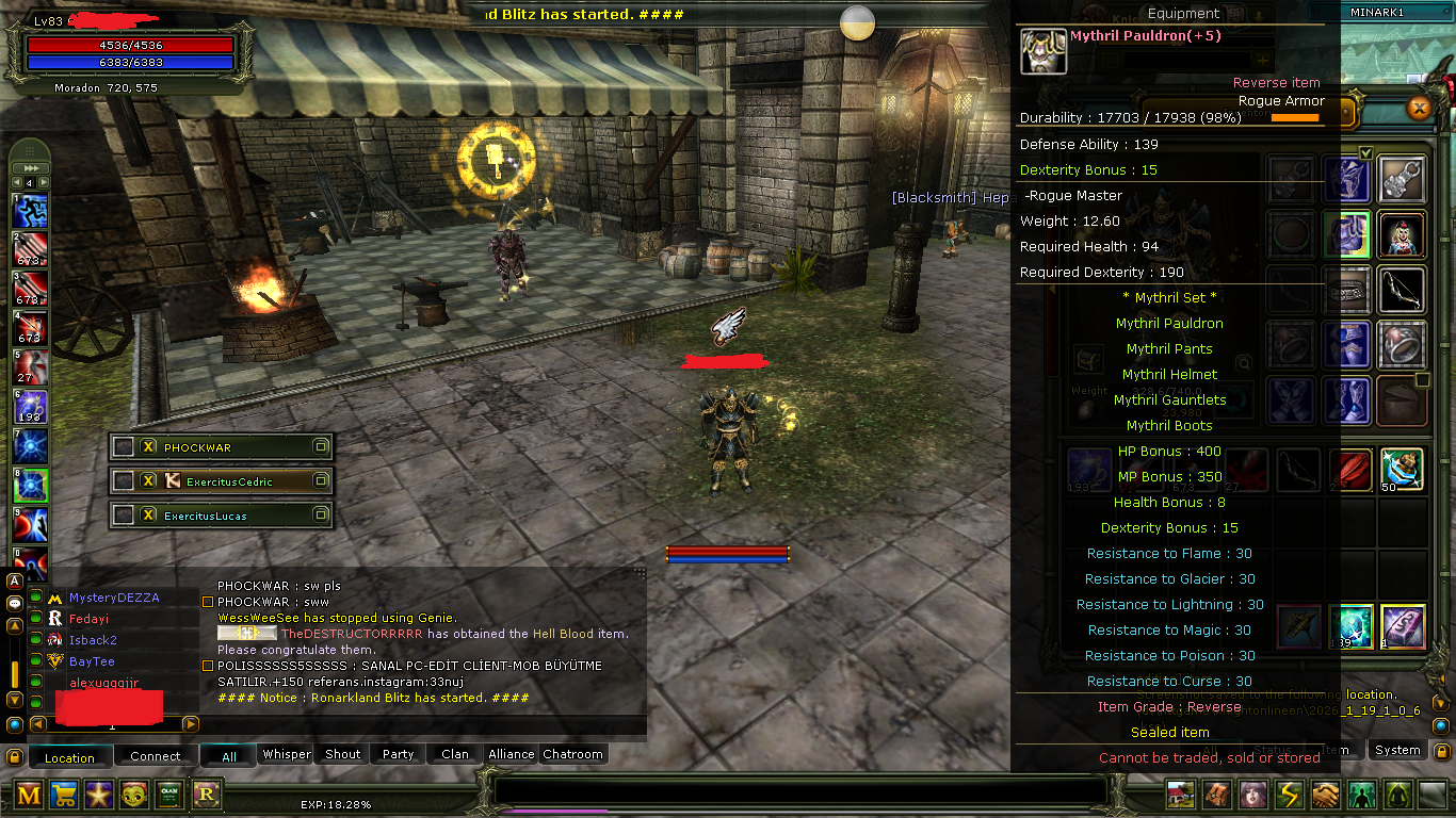 SELL 83/5 8 MYTHRİL SETLİ KARUS ARCHER