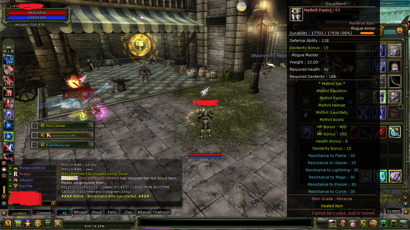 SELL 83/5 8 MYTHRİL SETLİ KARUS ARCHER