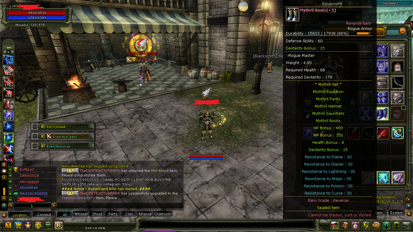 SELL 83/5 8 MYTHRİL SETLİ KARUS ARCHER