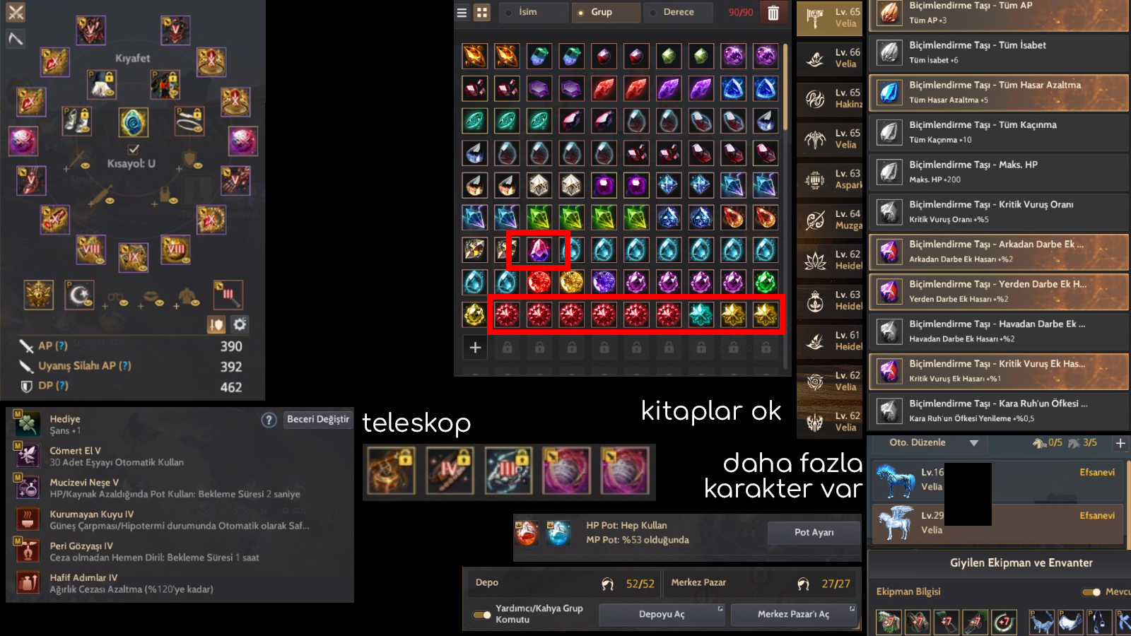 853 gs, silah IX, edania 5 set, güncel kristaller