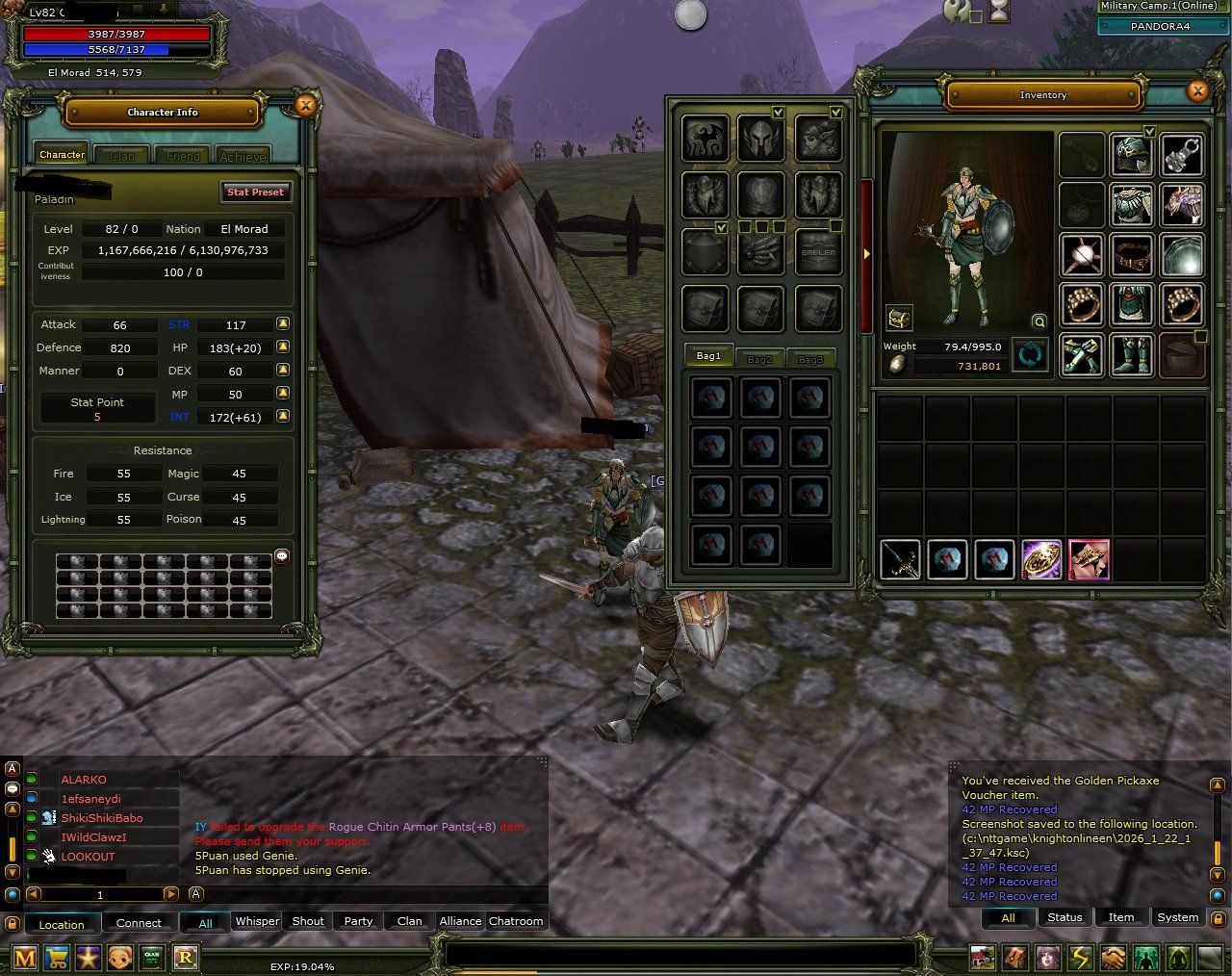 Pandora 82 % 19 human priest - 40 def