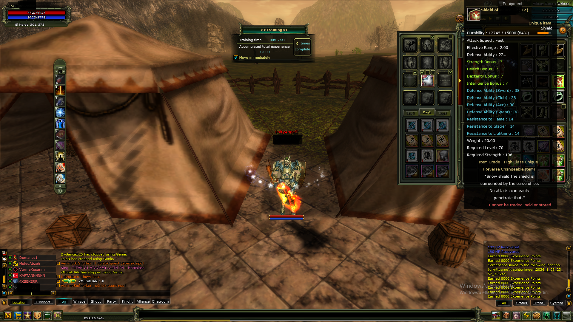 83 lvl priest 7 mace 7 kalkan