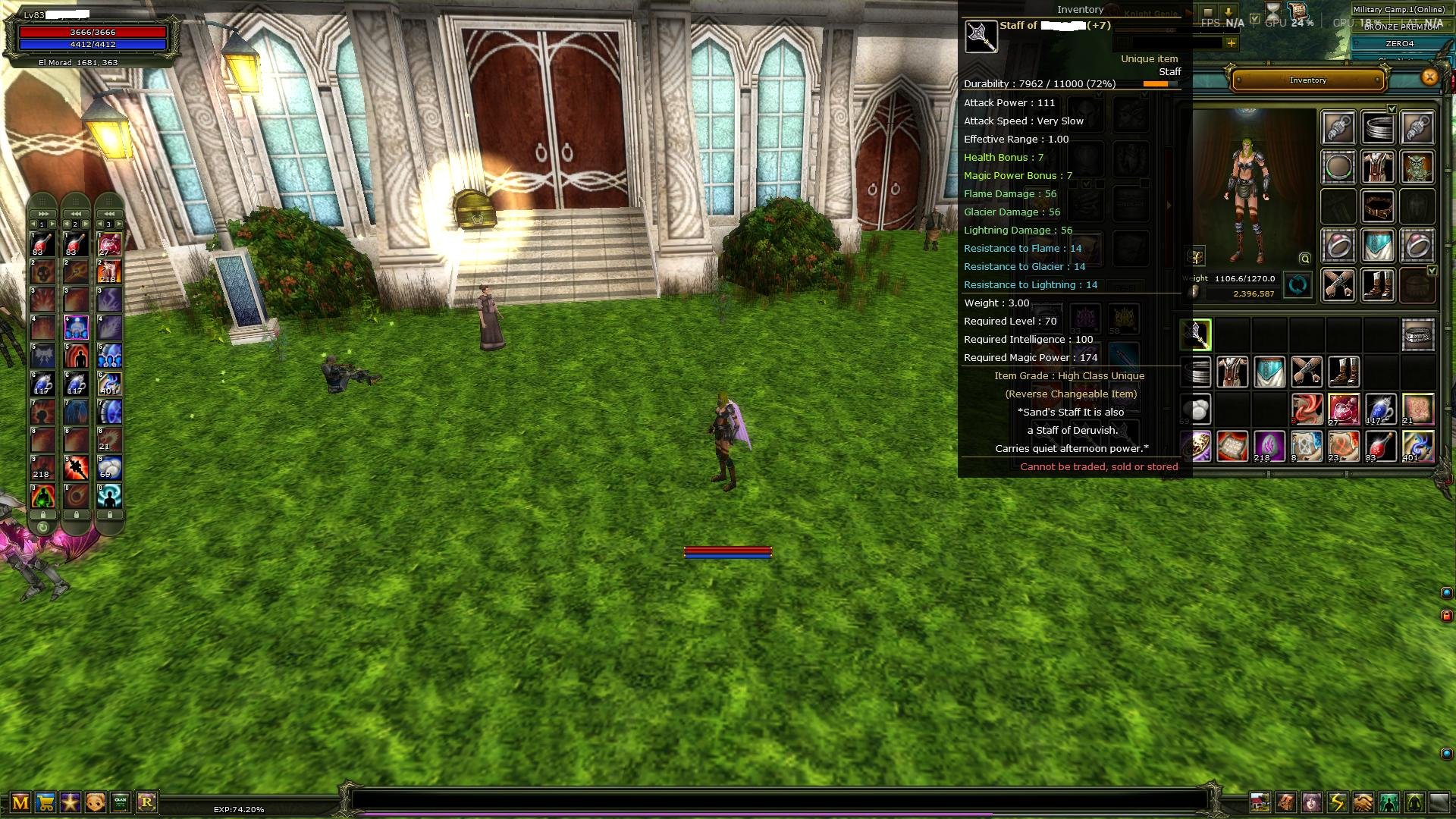 83/3 % 74 FR MAGE 7 QUESTLİ VE ÇANTADA 3 ADET 0 70 QUEST İTEM BULUNMAKTA