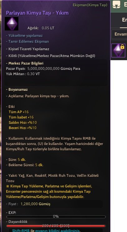 PARLAYAN KİMYA TAŞI YIKIM FULL ACCOUNT